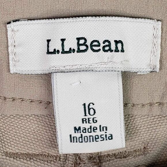 LL Bean Womens Pants Straight Leg Flat Front Khaki Nylon Plus Size 16 - Picture 8 of 11
